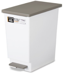 ペダル式スリムバケツ 45L, ブラウン 2